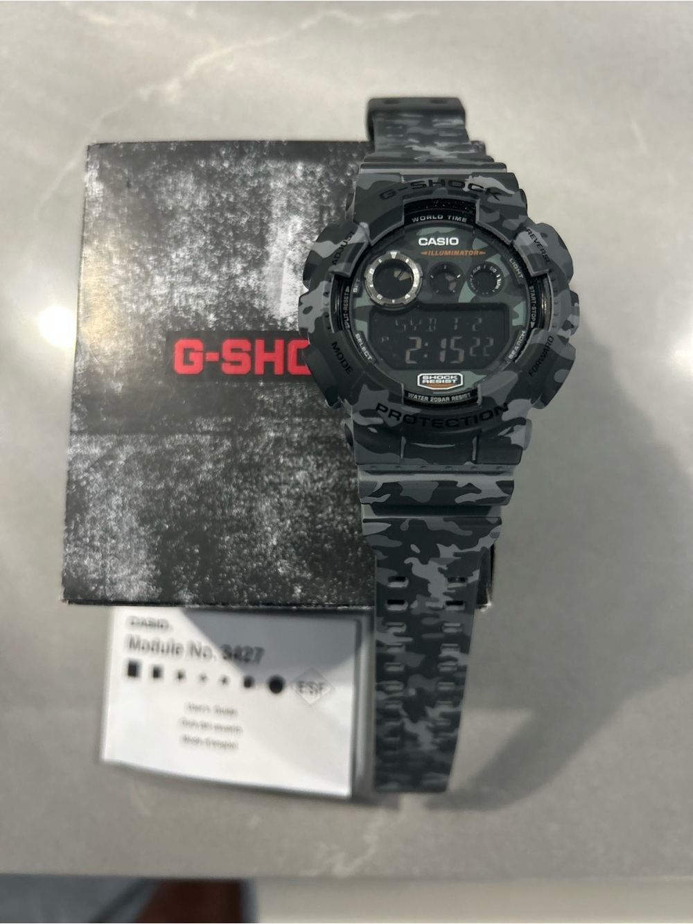 Casio G-Shock Digital Watch - Black & Gray Camo